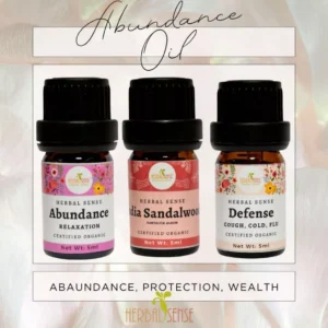 HS Abundance Oil Bundle India Sandalwood, Abundance, Defense Pure Essential Oil Bring Positive Energy, Wealth and Luck
