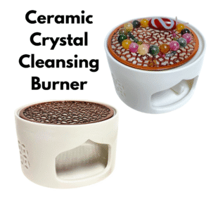 SI White Ceramic Round Crystal Cleansing Burner Tea Warmer and Incense Burner Use