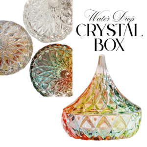 SI Diamond Water Drop Crystal Box Crystal and Jewelry Storage Box, Crystal Cleansing Box Beautiful Storage