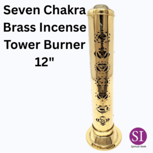 Seven Chakra Brass Incense Tower Burner 12"