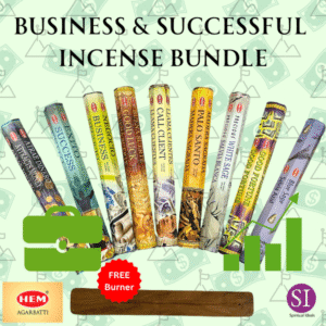 HEM Business & Success Incense Bundle with FREE Wooden Incense Boat Burner