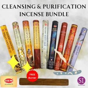 HEM Cleansing & Purification Incense Bundle with FREE Wooden Incense Boat Burner
