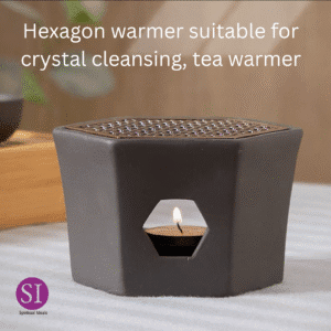 SI Purple Clay Crystals Cleansing Burner Use as Tea Warmer and Incense burner, Crystal Cleansing Box
