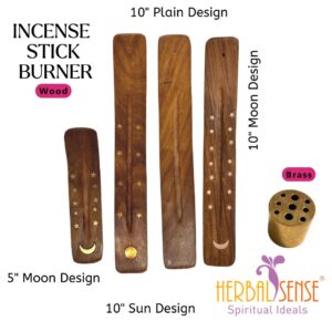 Inlay Wood Boat Burner and 9 Holes Brass Burner for Incense Stick Use
