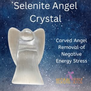 Selenite Crystal Angel Removal of Negative Energy & Stress Hand Curved