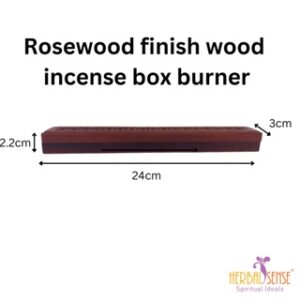 SI Rosewood finish wood incense box burner (fireproof)
